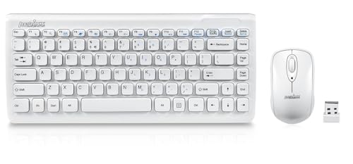 Perixx PERIDUO-707W PLUS, Wireless Mini Keyboard and Mouse Combo - Piano White - 12.60"x5.55"x0.98" von Perixx