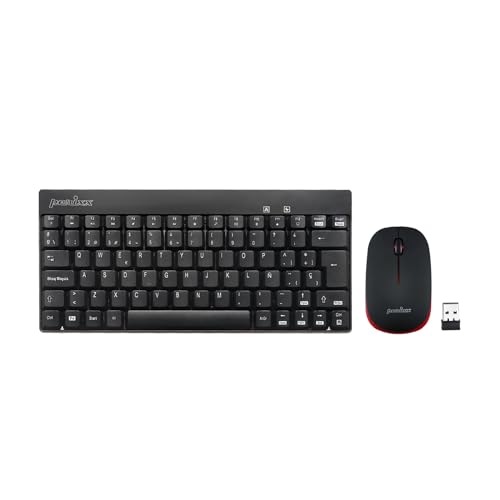 Perixx PERIDUO-712 Combo Teclado Pequeño y Ratón Inalámbrico, Color Negro, Español QWERTY Con Ñ von Perixx
