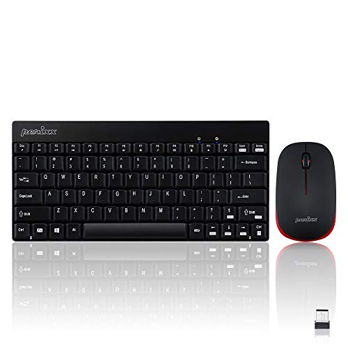 Perixx PERIDUO-712B Wireless Mini Keyboard and Mouse Set, Black, US English Layout von Perixx