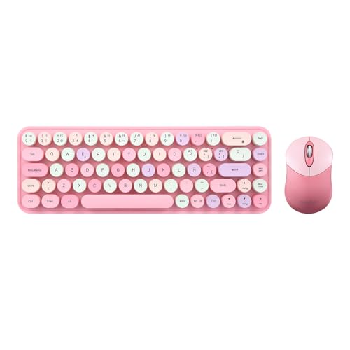 Perixx PERIDUO-802PK ES Set de Ratón y Teclado Inalámbrico Bluetooth Mini - Estilo Retro Con Teclas Redondas - Rosa Pastel - Español QWERTY Perixx PERIDUO-802PK ES Set de Ratón y Teclado Inalámbrico Bluetooth Mini - Estilo Retro Con Teclas Redondas - Rosa Pastel - Español QWERTY von Perixx