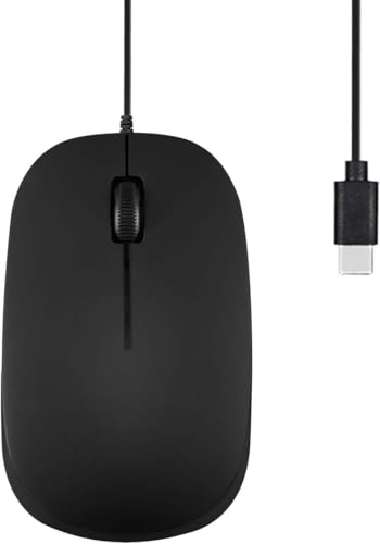 Perixx PERIMICE-201C USB-C kabelgebundene optische Maus mit 3 Tasten, Scrollrad, 1000 DPI, Schwarz von Perixx