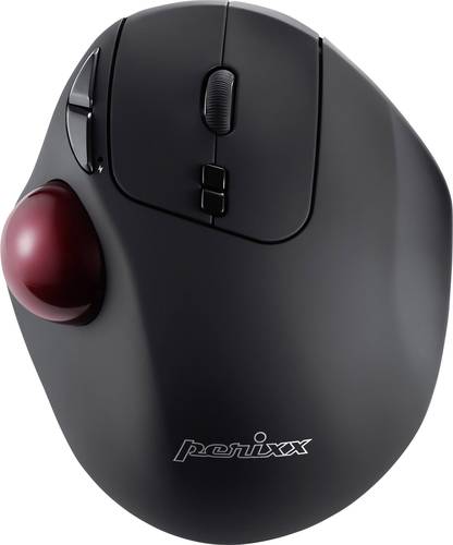 Perixx PERIMICE-717 D Trackball Funk Laser Schwarz 7 Tasten 2000 dpi Ergonomisch, Integrierter Track von Perixx