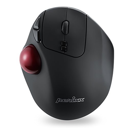 Perixx PERIMICE-717 Kabellose Programmierbare Trackball Maus - Extra Leiser Klick - 34mm Trackball - 7 Tasten (5 Programmierbar) - 1000/1600/2000dpi Auflösung von Perixx