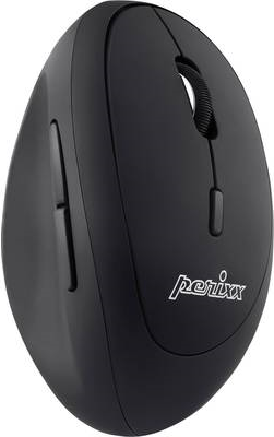 Perixx PERIMICE-719 - Größe S - Maus - ergonomisch - Für Rechtshänder - optisch - 6 Tasten - kabellos - 2.4 GHz - kabelloser Empfänger (USB) - Schwarz von Perixx