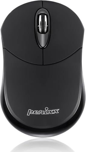 Perixx PERIMICE-802 Wireless Bluetooth Maus - für Windows und Android PC und Tablet - 3 Tasten - Kabellose Bluetooth 3.0 Technologie, Schwarz-Matt von Perixx