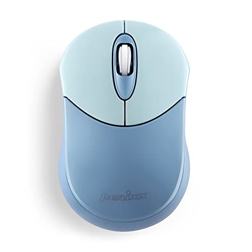 Perixx PERIMICE-802BL Kabellose Bluetooth-Maus – tragbares Design – kompatibel mit Windows, iOS und Android PC, Laptop, Tablet und Smartphone – Blau von Perixx
