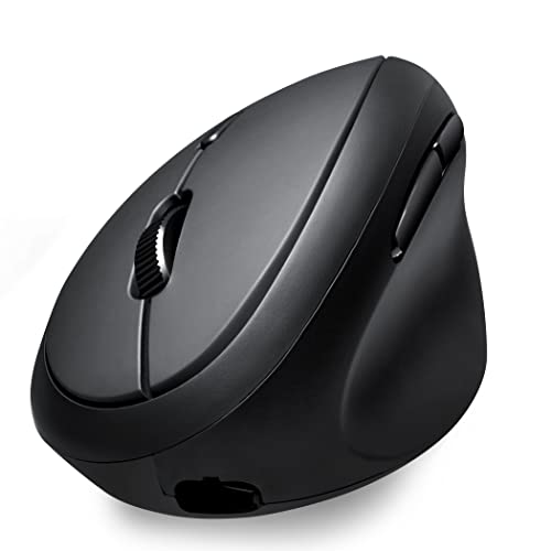 Perixx PERIMICE-819B Tragbare vertikale Bluetooth-Maus – Rechargeable - kabellose 3-in-1-Multi-Device-Spezifikation – Leiser klick – Kompakte Größe – schwarz – für Rechtshänder von Perixx