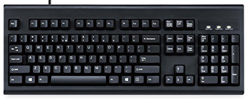 Perixx Periboard-106, kabelgebundene Performance-Tastatur in voller Größe, Gebogene ergonomische Tasten, schwarz, US-englisches Layout (11204) von Perixx
