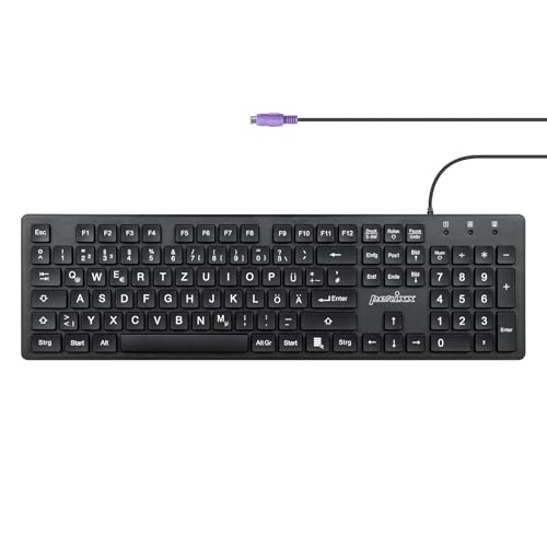 Perixx Periboard-117 Kabelgebundene PS2 Tastatur, Komfortables Tippen, Gewölbte Tasten, QWERTZ Layout, Schwarz Perixx Periboard-117 Kabelgebundene PS2 Tastatur, Komfortables Tippen, Gewölbte Tasten, QWERTZ Layout, Schwarz von Perixx