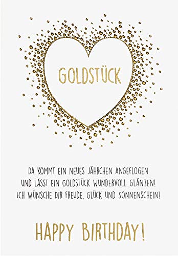 Geburtstagskarte Lifestyle - Textkarte Goldstück - 11,6 x 16,6 cm von Perleberg