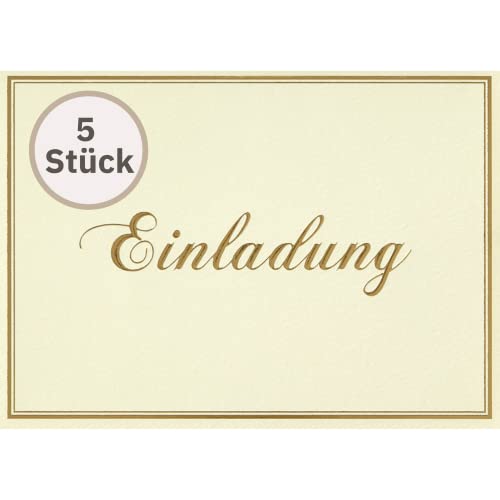 Perleberg 5 Stk Allgemeine Einladungskarten mit Text - Einladung zur Feier Geburtstag Hochzeit Weihnachten u.v.m - Einladungskarten in 10,5 x 14,5 cm mit Umschlag von Perleberg