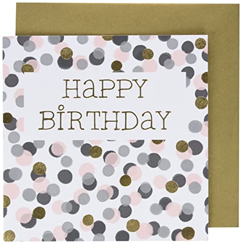 Perleberg Geburtstagskarte - Black&Gold Collection - liebevolle Karte zum Geburtstag - Geburtstagskarten mit Umschlag - Glückwunsch-Karte mit Motiv - Karte Geburtstag 15 x 15 cm von Perleberg