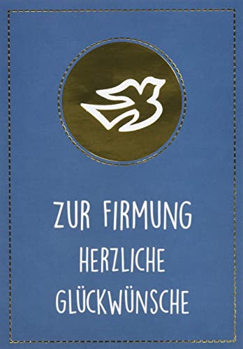 Perleberg Karte zur Firmung - Lifestyle Collection - Taubenmotiv - Grußkarten modern mit passendem Umschlag - Geschenk Firmung - Karten zur Firmung in 11,6 x 16,6 cm von Perleberg