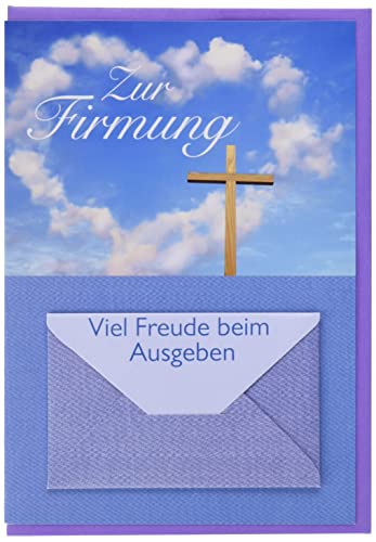 Perleberg Karte zur Firmung - Lifestyle Collection - Wolkenherz-Motiv - Grußkarten modern mit passendem Umschlag - Geschenk Firmung - Karten zur Firmung in 11,6 x 16,6 cm von Perleberg