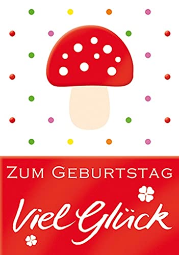 Perleberg Mini-Karte zum Geburtstag - Mini-Card Collection - Geburtstagskarte mit Pilz-Motiv - Geburtstagskarten mit Umschlag - liebevolle Glückwunschkarte in 5,2 x 7,4 cm von Perleberg