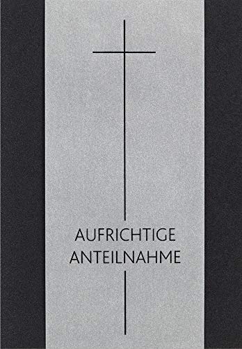 Perleberg Trauerkarte - Basic-Classic-Collection - Trauerkarten mit Umschlag - Liebevolle Beileidskarten mit Umschlag - Danksagungskarten Trauer - hochwertige Karten zur Trauer in 11,6 x 16,6 cm von Perleberg