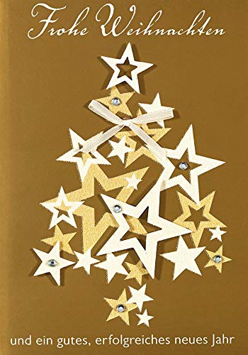 Perleberg abstrakte Weihnachtskarte mit Umschlag in creme - hochwertige Weihnachtspostkarte mit liebevoll gestalteten Motiv - Karte Weihnachten für schöne Weihnachtsgrüße - Grußkarte von Perleberg