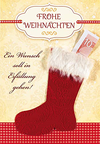 Perleberg herzige Weihnachtskarte mit Umschlag in rot - hochwertige Weihnachtspostkarte in liebevollen Stiefel-Design - Karte Weihnachten für schöne Weihnachtsgrüße - Grußkarte von Perleberg