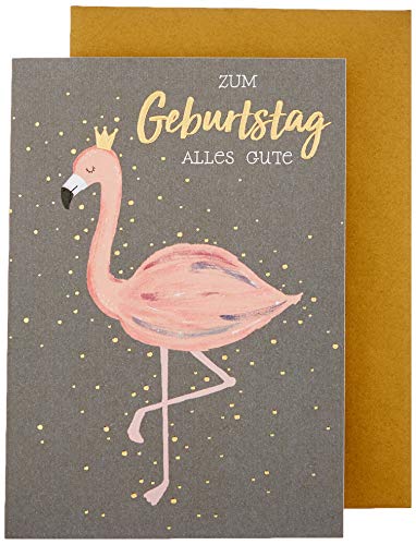 Perleberg hochwertige Geburtstagskarte Black and Gold Collection mit Flamingo-Motiv - fröhliche Karte zum Geburtstag mit Umschlag - Geburtstagskarten Premium-Qualität 11,6 x 16,6 cm Perleberg hochwertige Geburtstagskarte Black and Gold Collection mit Flamingo-Motiv - fröhliche Karte zum Geburtstag mit Umschlag - Geburtstagskarten Premium-Qualität 11,6 x 16,6 cm von Perleberg