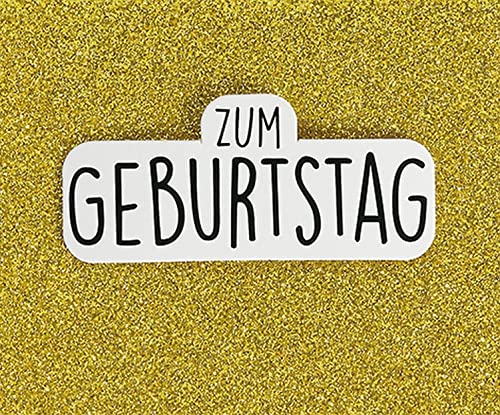 Perleberg hochwertige Geburtstagskarte der Midi-Card Collection - Glitzer Karte zum Geburtstag in Premium-Qualität - schöne Geburtstagskarten inkl Umschlag 6,5 x 8 cm - Karte Geburtstag mit Klammer von Perleberg