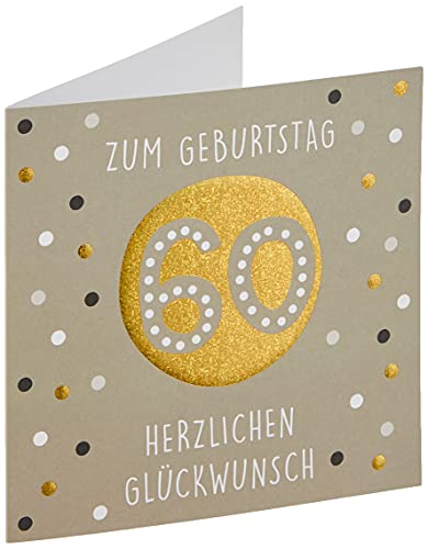 Perleberg hochwertige Geburtstagskarte mit 60 und Gold Details - edle Karte zum 60. Geburtstag mit Umschlag - schöne Geburtstagskarten 15 x 15 cm - Karte Geburtstag für eine gelungene Überraschung Perleberg hochwertige Geburtstagskarte mit 60 und Gold Details - edle Karte zum 60. Geburtstag mit Umschlag - schöne Geburtstagskarten 15 x 15 cm - Karte Geburtstag für eine gelungene Überraschung von Perleberg