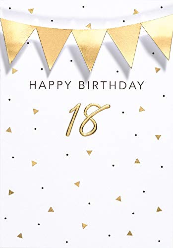 Perleberg hochwertige Geburtstagskarte zum 18. Geburtstag - Karte zum Geburtstag mit Umschlag und 18 Motiv - schöne Geburtstagskarten 11,6 x 16,6 cm - Karte Geburtstag für eine gelungene Überraschung von Perleberg