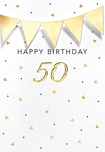 Perleberg hochwertige Geburtstagskarte zum 50. Geburtstag - edle Karte zum Geburtstag mit Umschlag - schöne Geburtstagskarten 11,6 x 16,6 cm - Karte Geburtstag für eine gelungene Überraschung von Perleberg