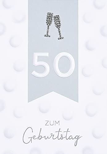 Perleberg hochwertige Geburtstagskarte zum 50. Geburtstag - edle Karte zum Geburtstag mit Umschlag - schöne Geburtstagskarten 11,6 x 16,6 cm - Karte Geburtstag für eine gelungene Überraschung von Perleberg