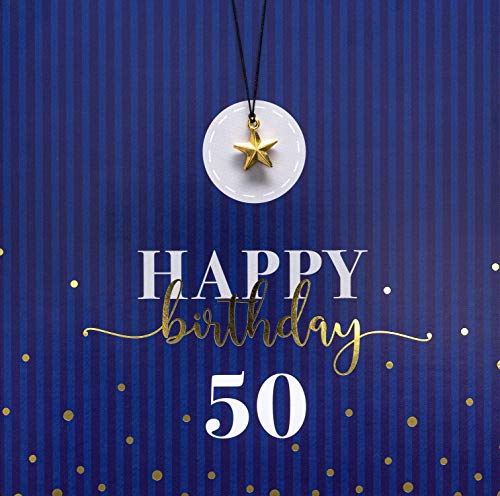 Perleberg hochwertige Geburtstagskarte zum 50. Geburtstag - edle Karte zum Geburtstag mit Umschlag - schöne Geburtstagskarten 15 x 15 cm - Karte Geburtstag für eine gelungene Überraschung von Perleberg