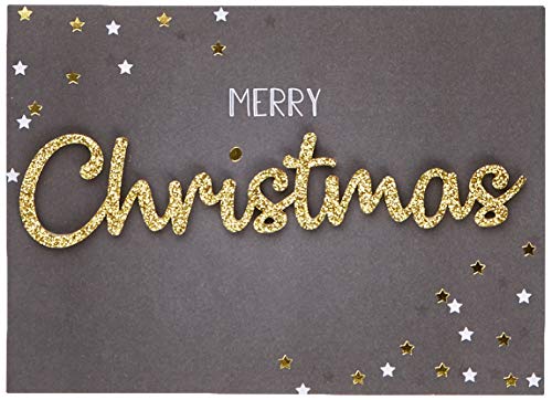 Perleberg hochwertige Weihnachtskarten - Sterne & Text-Motiv - Liebevolle Weihnachtspostkarte inklusive Umschlag - Kunstvolle Grußkarte für Weihnachten in 10,5 x 14,5 cm von Perleberg