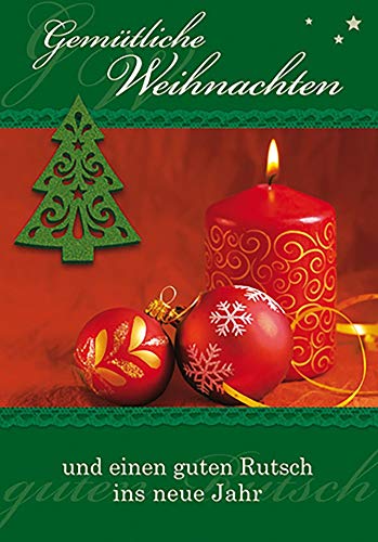 Weihnachtskarte Basic Classic- Kerze- 11,6 x 16,6cm von Perleberg