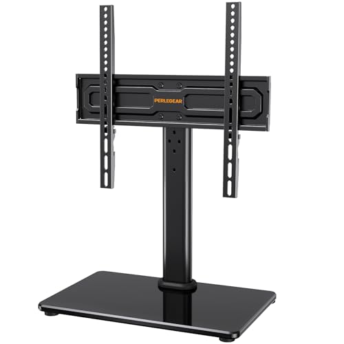 PERLEGEAR TV Standfuss TV Ständer Schwenkbar für 24-55/60 Flach & Curved Fernseher bis zu 40 KG, TV-Standfüße Höhenverstellbar & Fernsehständer Stabil,Universeller TV Standfuss Max.VESA 400x400 mm von Perlegear