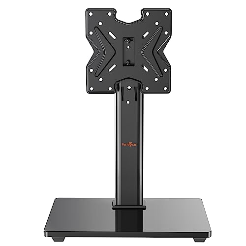 Perlegear Schwenkbarer Universal-TV-Ständer, Tisch-TV-Ständer für 19-43 Zoll TVs/Monitore/PC, höhenverstellbarer TV-Ständer mit gehärtetem Glasfuß, Max VESA 200x200mm von Perlegear