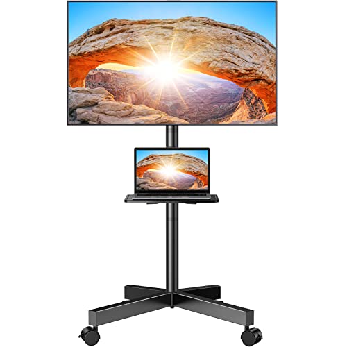 Perlegear TV Ständer Rollbar, Mobiler TV Ständer mit Rollen für 23–60 Zoll LCD/LED Fernseher TV Rollwagen mit Tablett Höhenverstellbar & Stabil Home Display TV Trolley bis 40kg, Max. VESA 400x400mm Perlegear TV Ständer Rollbar, Mobiler TV Ständer mit Rollen für 23–60 Zoll LCD/LED Fernseher TV Rollwagen mit Tablett Höhenverstellbar & Stabil Home Display TV Trolley bis 40kg, Max. VESA 400x400mm von Perlegear
