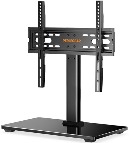 Perlegear TV Ständer TV Standfuss Universal für 26-55 Zoll OLED LCD Flach & Curved Fernseher bis zu 40kg, Max.VESA 400x400mm, Höhenverstellbar & Stabile Base Perlegear TV Ständer TV Standfuss Universal für 26-55 Zoll OLED LCD Flach & Curved Fernseher bis zu 40kg, Max.VESA 400x400mm, Höhenverstellbar & Stabile Base von Perlegear