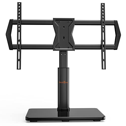 Perlegear TV Standfuss TV Ständer Schwenkbar für 37-65/70 Zoll Flach & Curved Fernseher bis zu 45 KG, TV-Standfüße Höhenverstellbar & Stabil,Universal Fernsehständer mit Max VESA 600x400mm von Perlegear