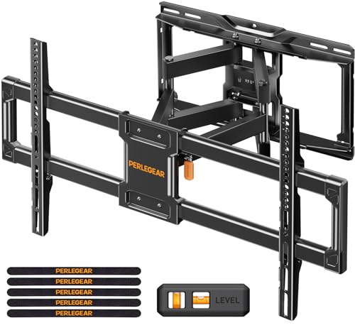 Perlegear TV Wandhalterung Schwenkbar Neigbar für 37-84 Zoll Flach & Curved Fernseher bis 50kg, TV Halterung max. VESA 600x400mm, PGLF12-E von Perlegear