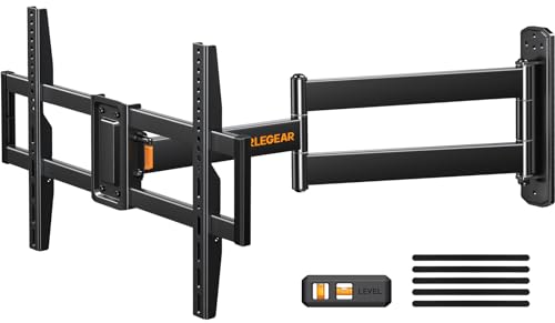 Perlegear TV Wandhalterung mit 822mm Langem Arm wandhalterung Fernseher für 32-75 Zoll LCD/LED/OLED Fernseher, schwenkbarer Gelenkarm 180° Drehbare, Ecke tv Halterung MAX VESA 600x400mm bis zu 45KG von Perlegear