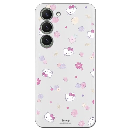 Personalaizer Flexible Schutzhülle für Samsung S24, transparent, mit Hello Kitty Blumenmuster von Personalaizer