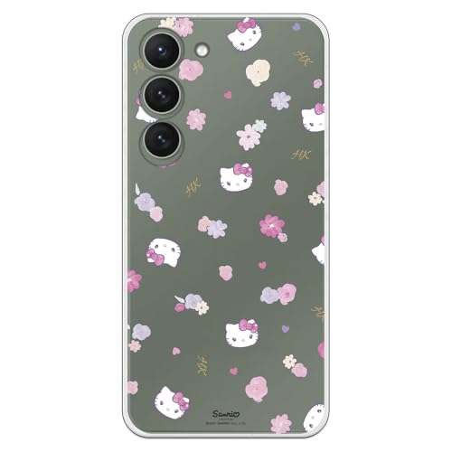 Personalaizer Flexible Schutzhülle für Samsung S24, transparent, mit Hello Kitty Blumenmuster von Personalaizer