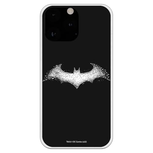 Personalaizer Flexible Schutzhülle für iPhone 15 Pro mit weißem Batman-Logo von Personalaizer