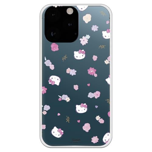 Personalaizer Hello Kitty Schutzhülle für iPhone 15 Pro, flexibel, mit Blumen von Personalaizer