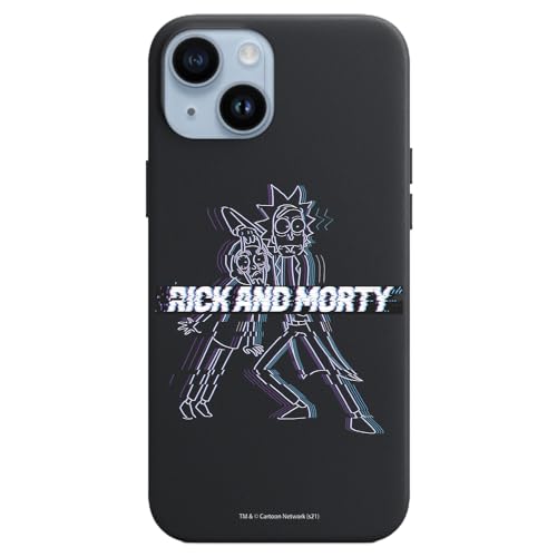 Personalaizer Rick & Morty Glitch Schutzhülle für iPhone 15 Plus, flexibel, Schwarz von Personalaizer