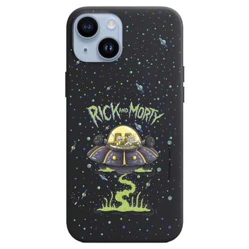Personalaizer Rick & Morty UFO Schutzhülle für iPhone 15 Plus, flexibel, Schwarz von Personalaizer