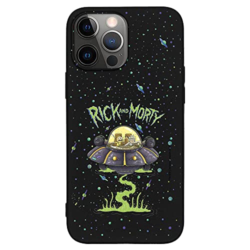 Personalaizer - Schutzhülle für iPhone 14 Pro MAX Schwarz mit Rick und Morty UFO Motiv von Personalaizer