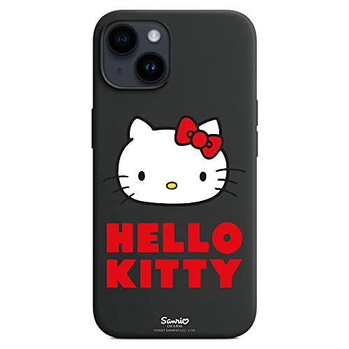 Personalaizer - Schutzhülle für iPhone 14 Schwarz mit Hello Kitty Logo von Personalaizer