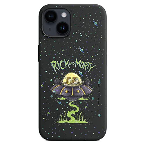 Personalaizer - Schutzhülle für iPhone 14 Schwarz mit Rick und Morty UFO Motiv von Personalaizer