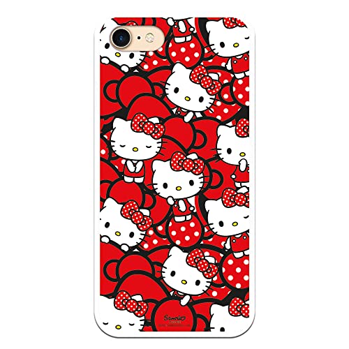 Personalaizer Schutzhülle für iPhone 7 - iPhone 8 - SE 2020 - Hello Kitty rote Schleifen und Tupfen von Personalaizer
