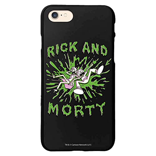 Personalaizer iPhone 7-8-SE 2020 - SE 3(2022) Schwarz mit Rick und Morty Logo Acid von Personalaizer