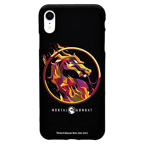Schutzhülle für iPhone XR Schwarz Mortal Kombat Logo Fire von Personalaizer